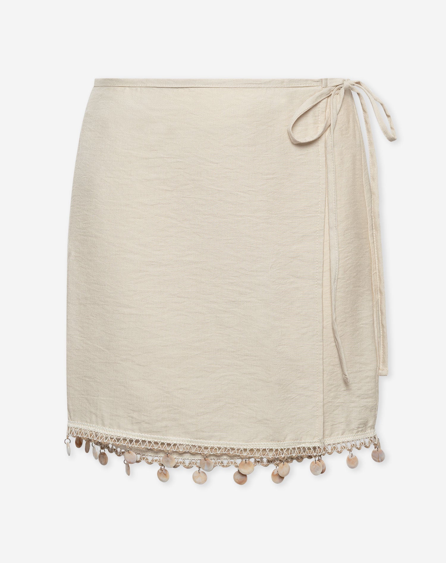 POLLY BEADS WRAP SKIRT BEIGE