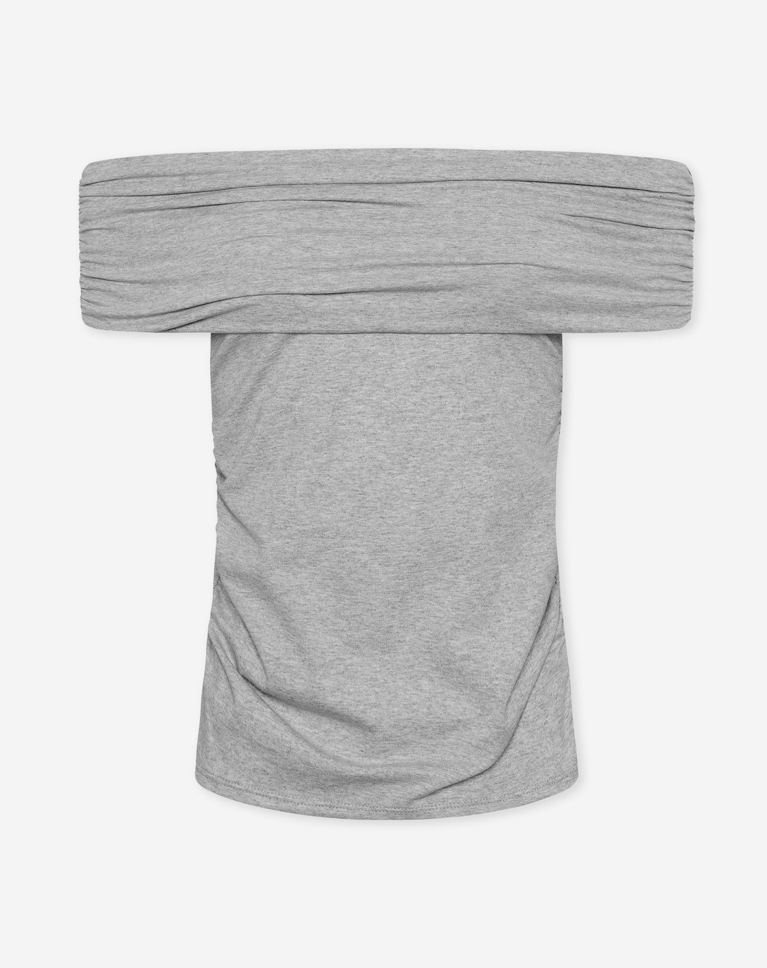 TAMAR DRAPED OFF SHOULDER TOP GRIJS MELANGE