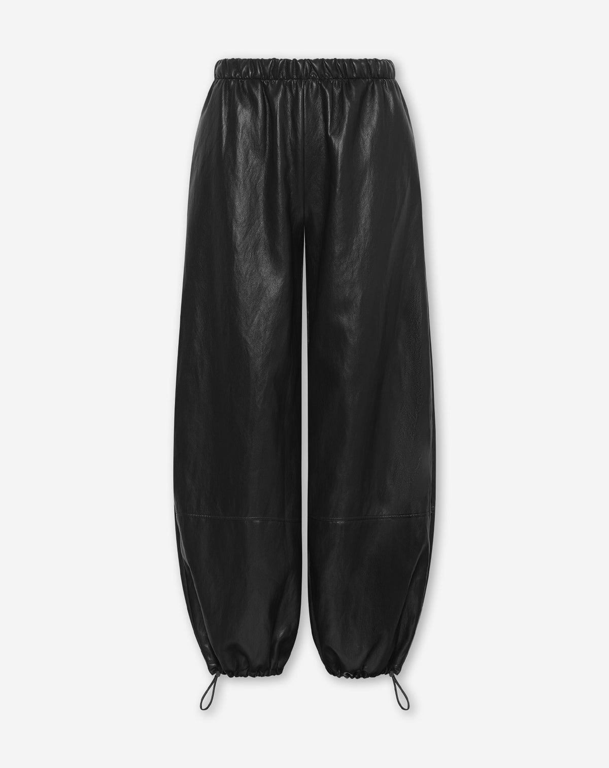 FAUX LEATHER BALLOON PANTS ZWART