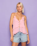 LIZZA RUFFLE HALTER TOP LICHTROZE