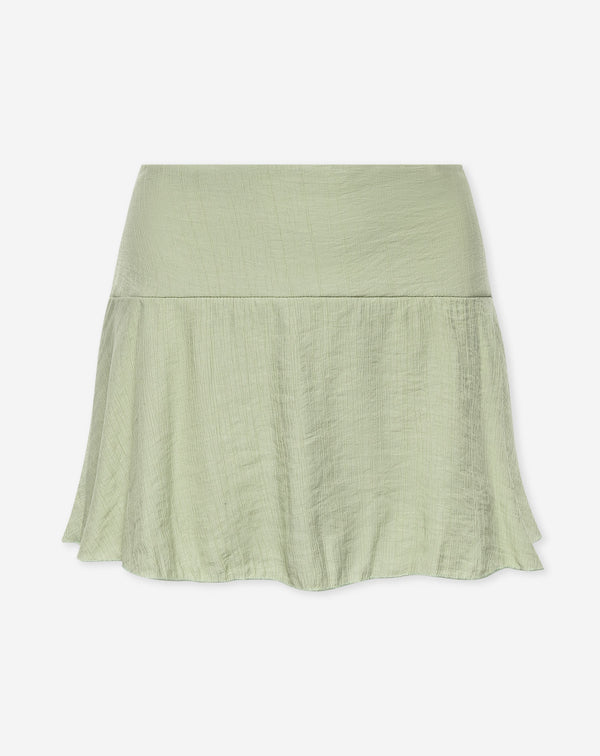 TESSY RUFFLE SKORT LICHT OLIJFGROEN