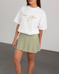 TESSY RUFFLE SKORT LICHT OLIJFGROEN