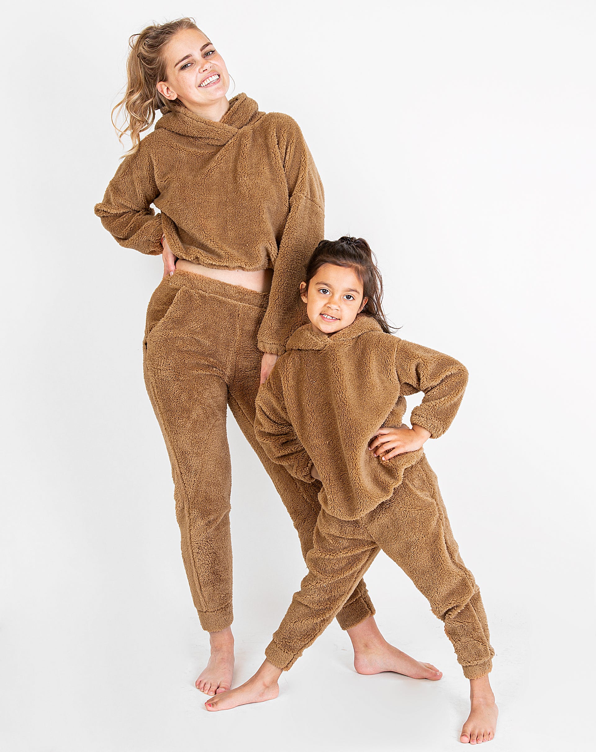 Camel teddy joggers sale