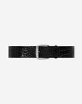 HAZEL CROCO LEATHER BELT ZWART