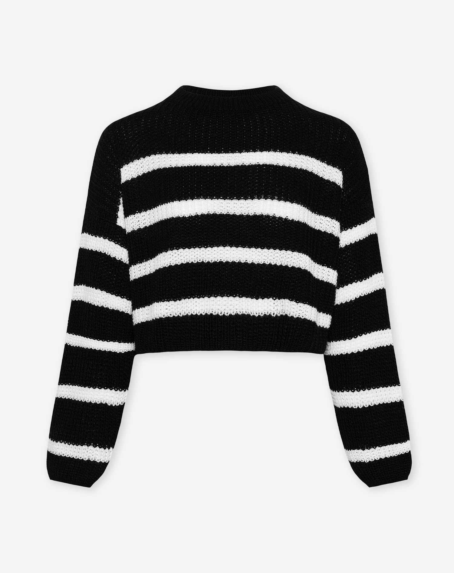 CROPPED STRIPE KNIT BLACK