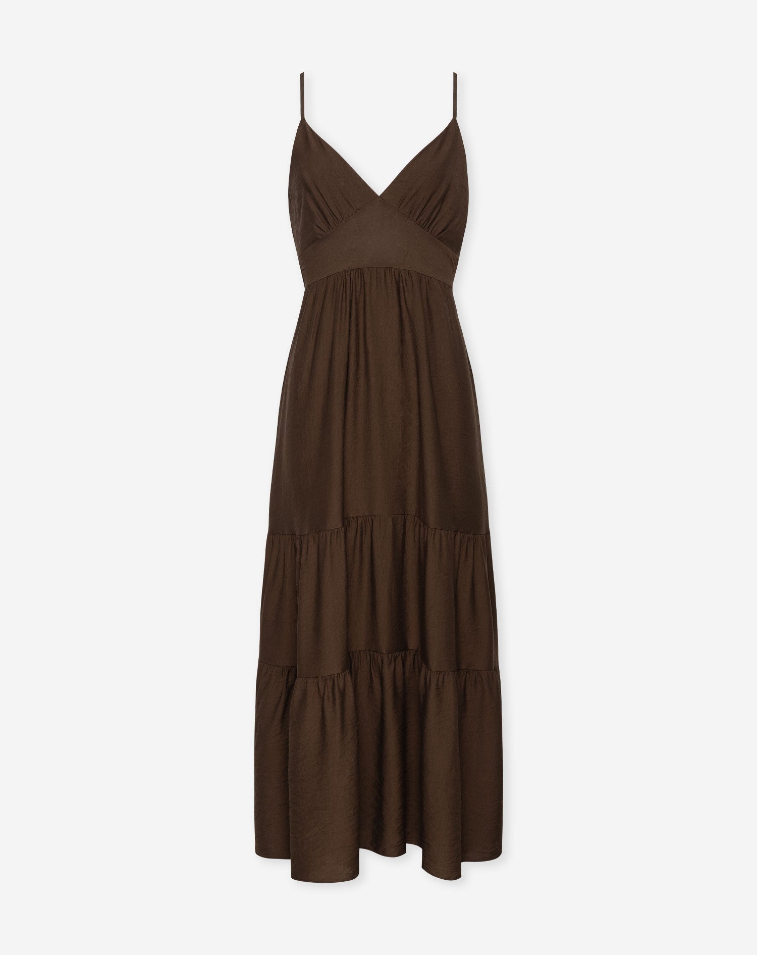 ZAYA VISCOSE MAXI DRESS DONKERBRUIN