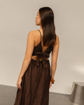 ZAYA VISCOSE MAXI DRESS DONKERBRUIN