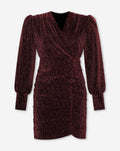 MAE GLITTER DRESS BURGUNDY