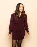MAE GLITTER DRESS BURGUNDY