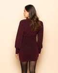 MAE GLITTER DRESS BURGUNDY