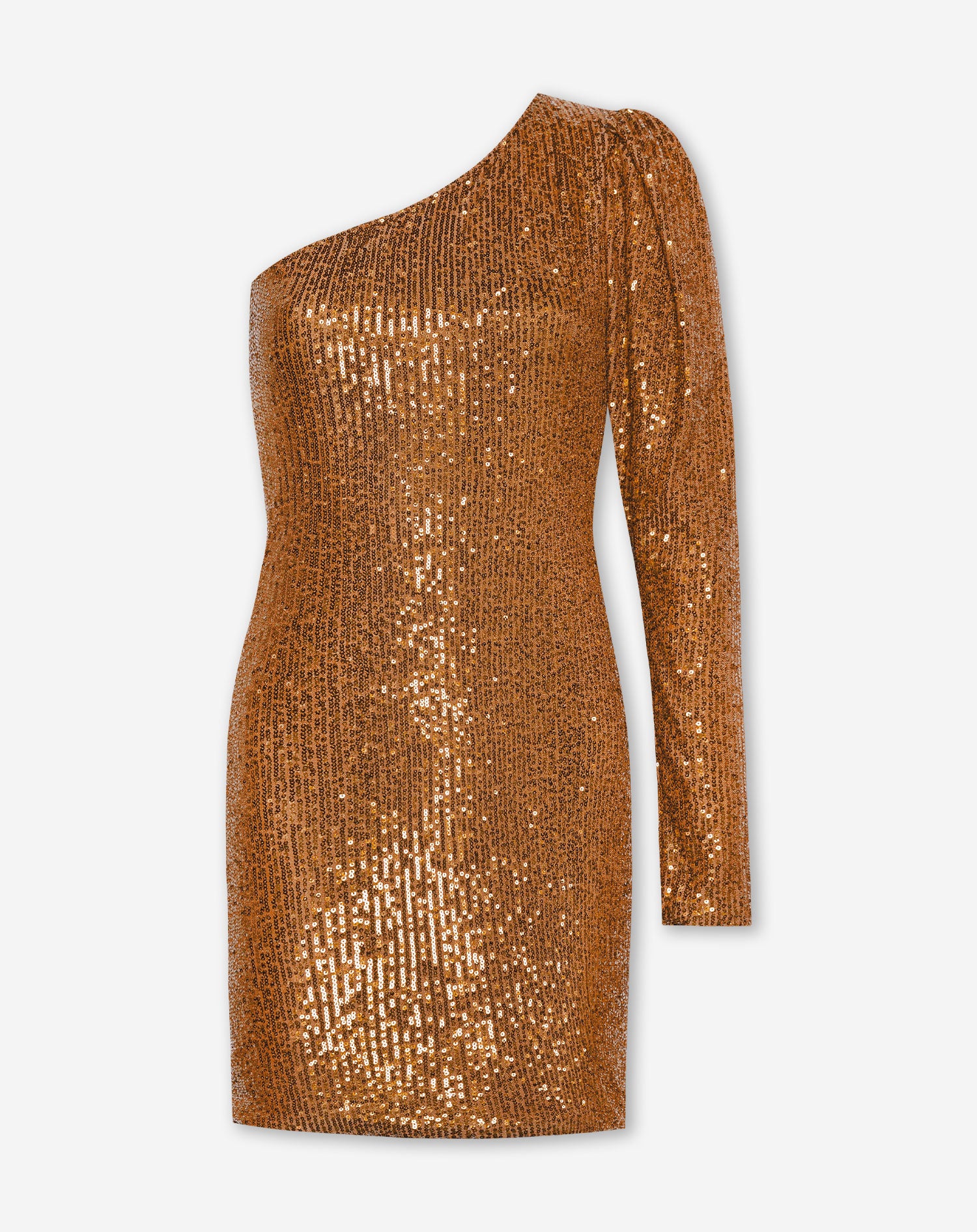 Gold Glitter One Shoulder Dress