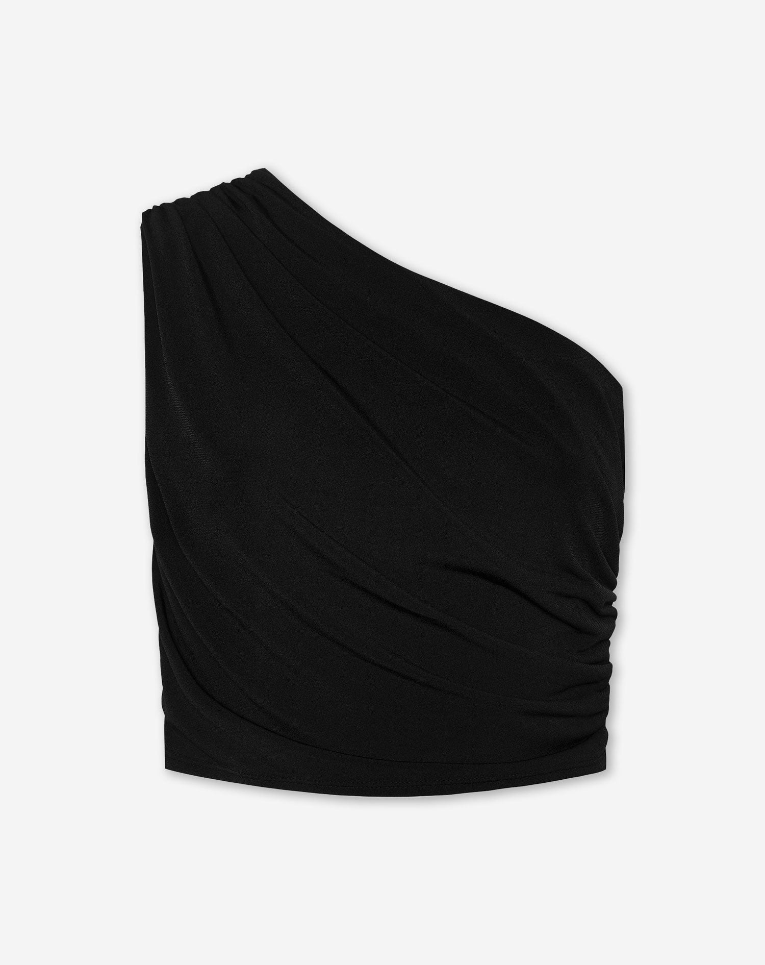 SLEEVELESS RUCHED TOP BLACK