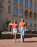 SLEEVELESS RUCHED TOP ORANGE