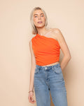 SLEEVELESS RUCHED TOP ORANGE