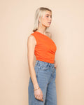 SLEEVELESS RUCHED TOP ORANGE