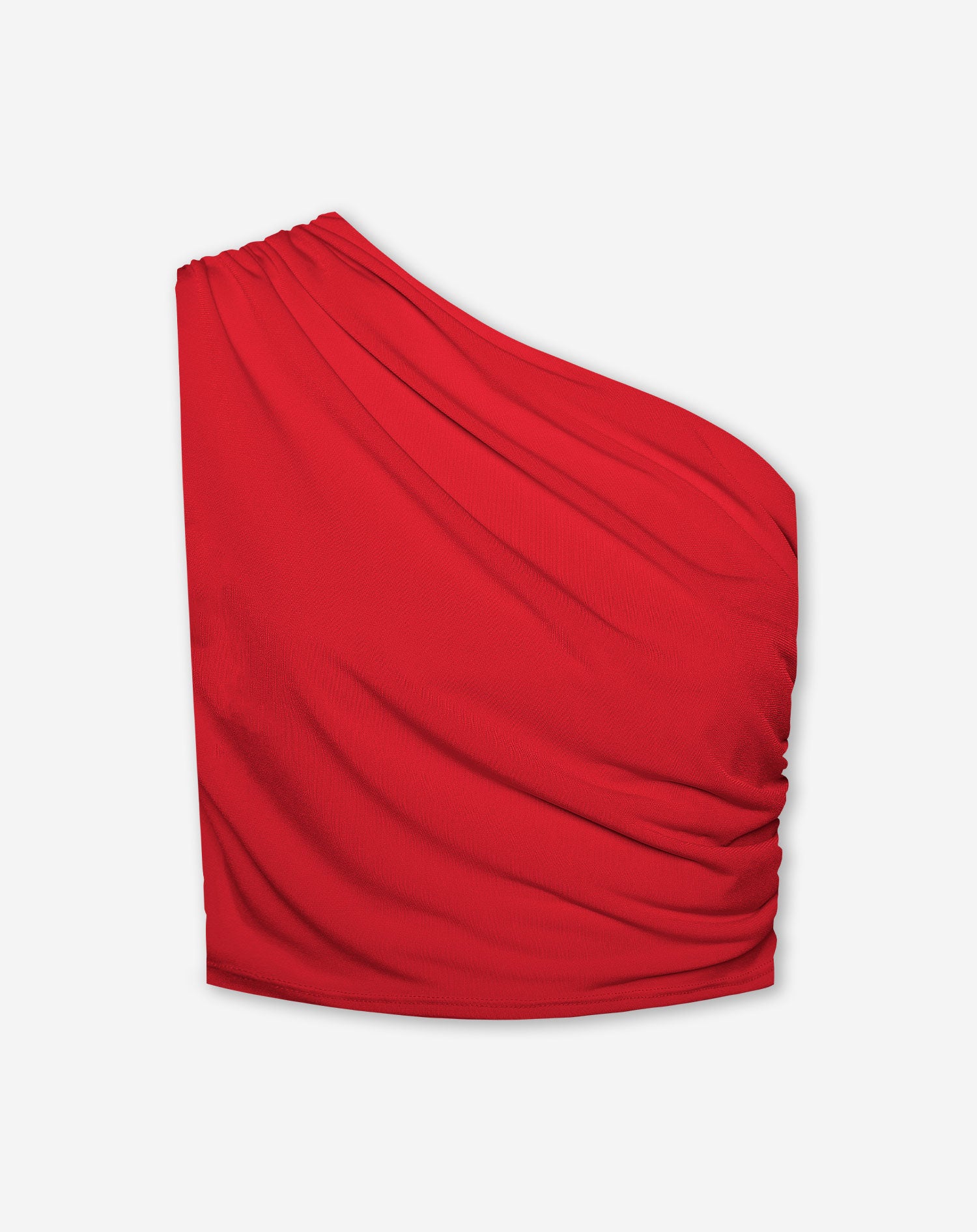 SLEEVELESS RUCHED TOP RED