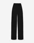 MELODY MOUSSELINE STRAIGHT LEG PANTS ZWART