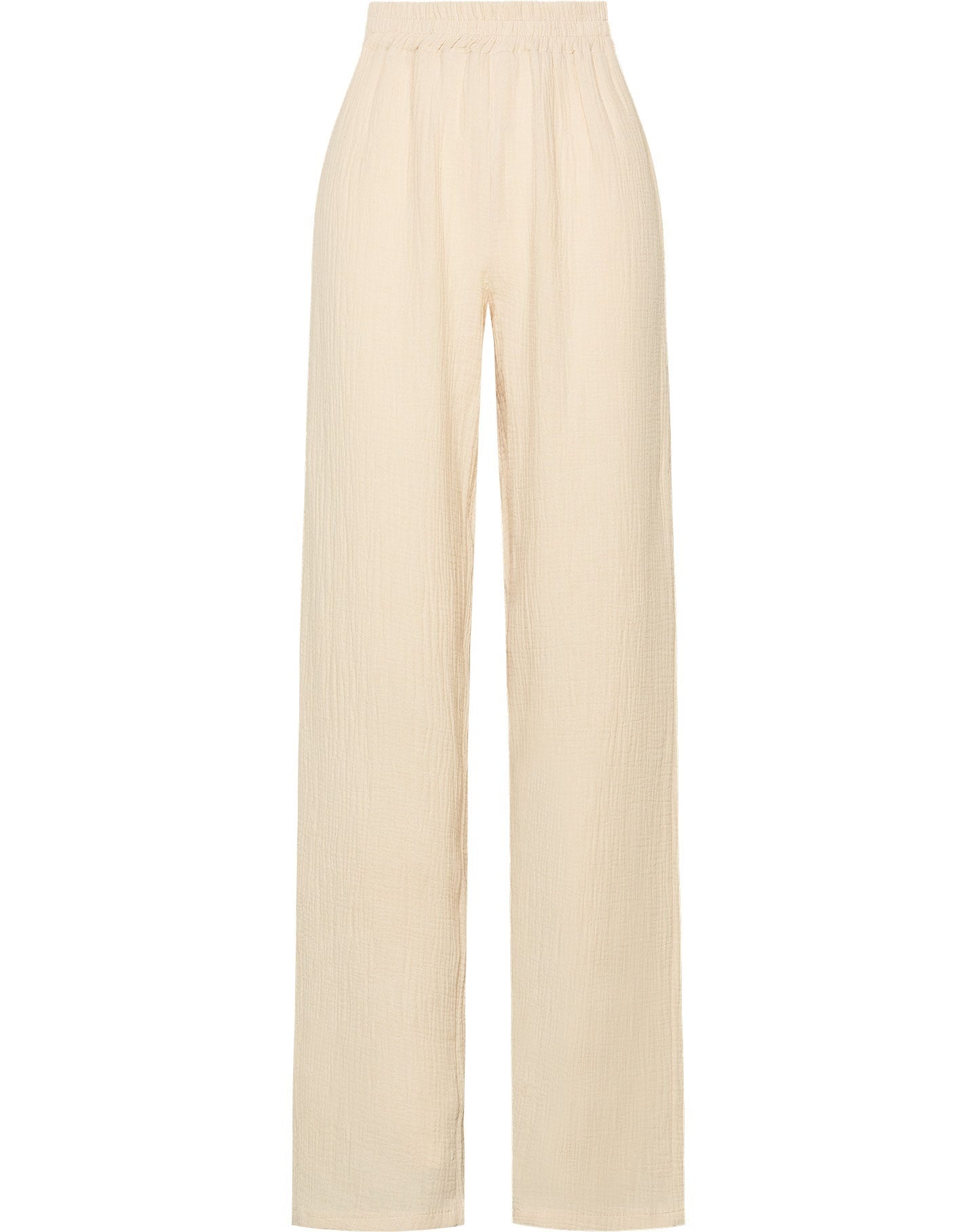 FENNE MOUSSELINE STRAIGHT LEG PANTS BEIGE