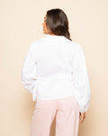 POPLIN WRAP BUCKLE BLOUSE WIT