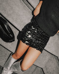 BIG SEQUIN SKIRT BLACK