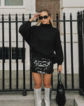 BIG SEQUIN SKIRT BLACK