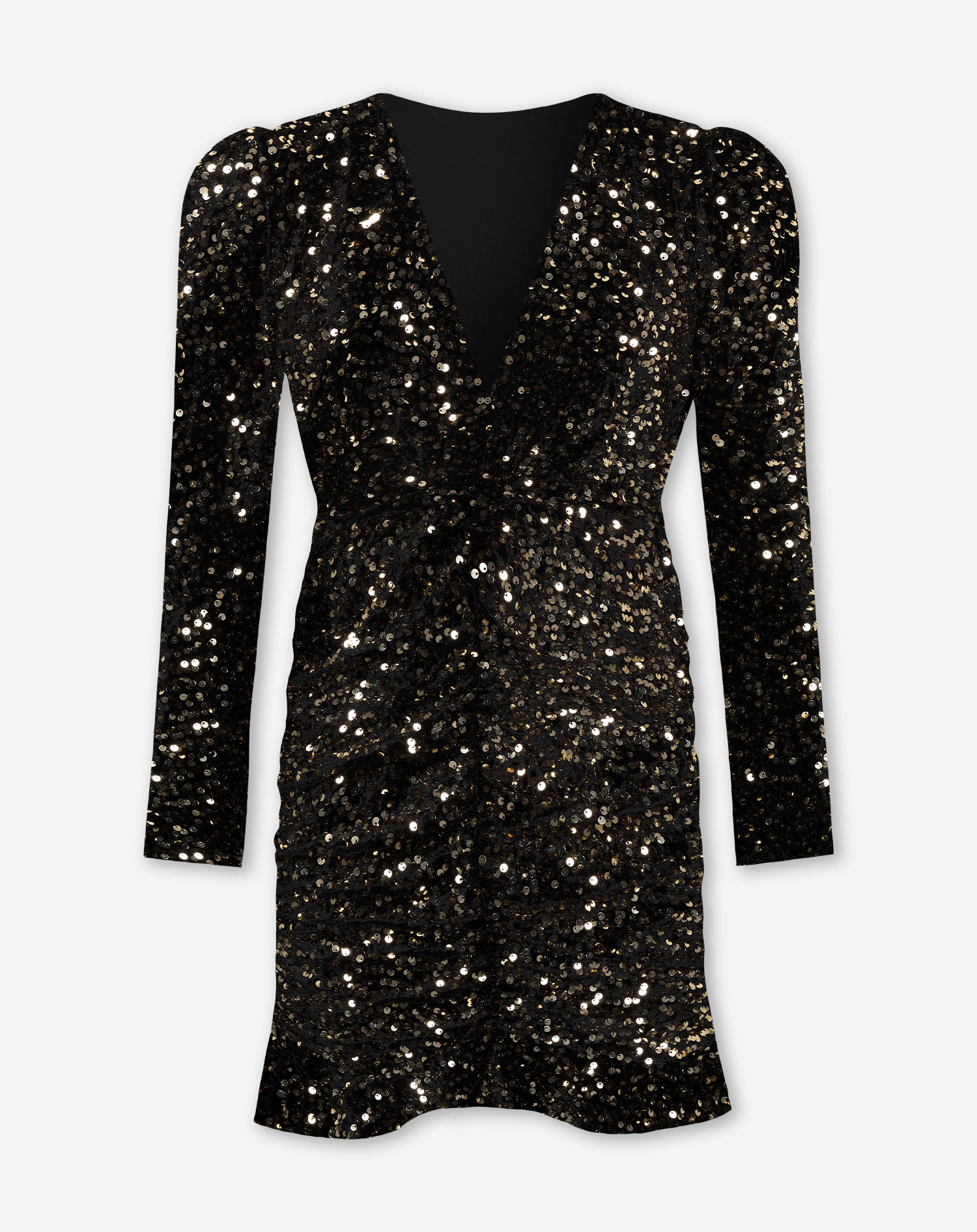 MILEY VELVET SEQUIN DRESS GOLD