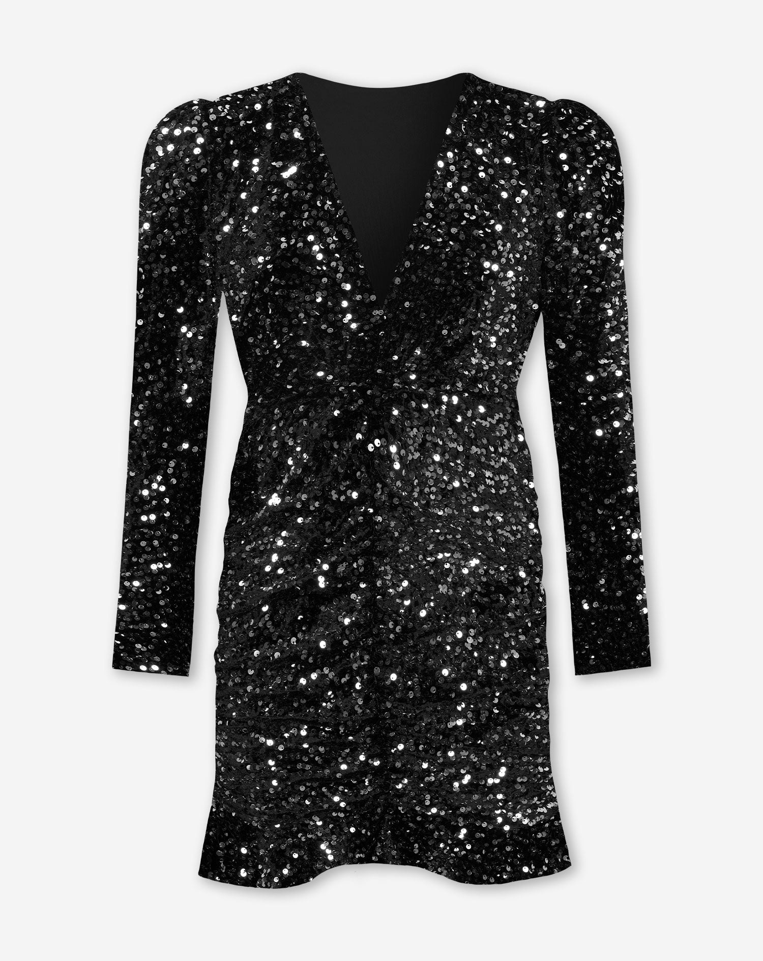 MILEY VELVET SEQUIN DRESS ZILVER