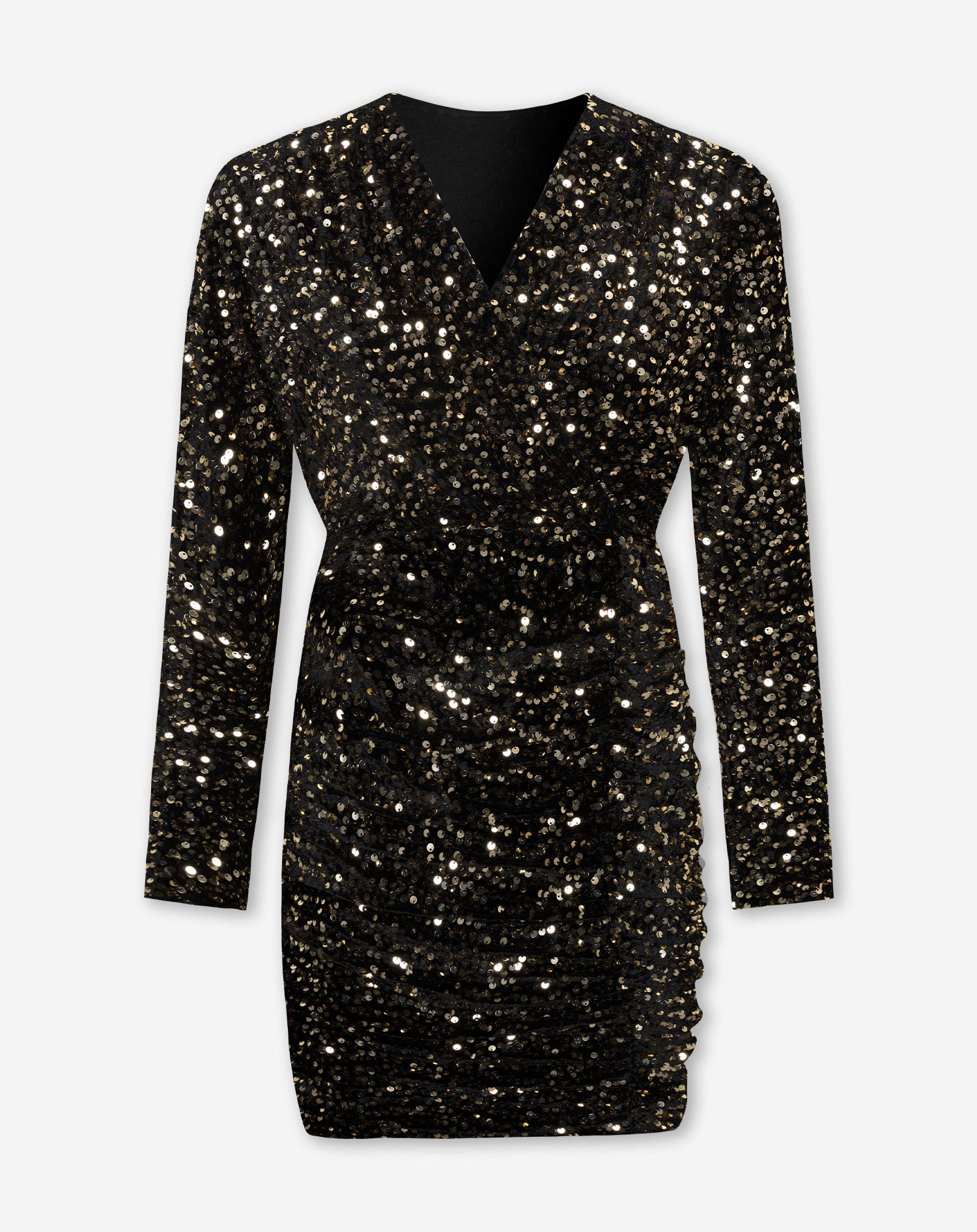 MAE VELVET SEQUIN DRESS GOLD