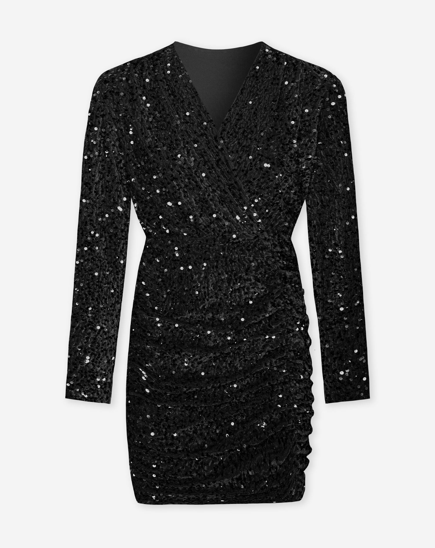 Black velvet sequin shops dress