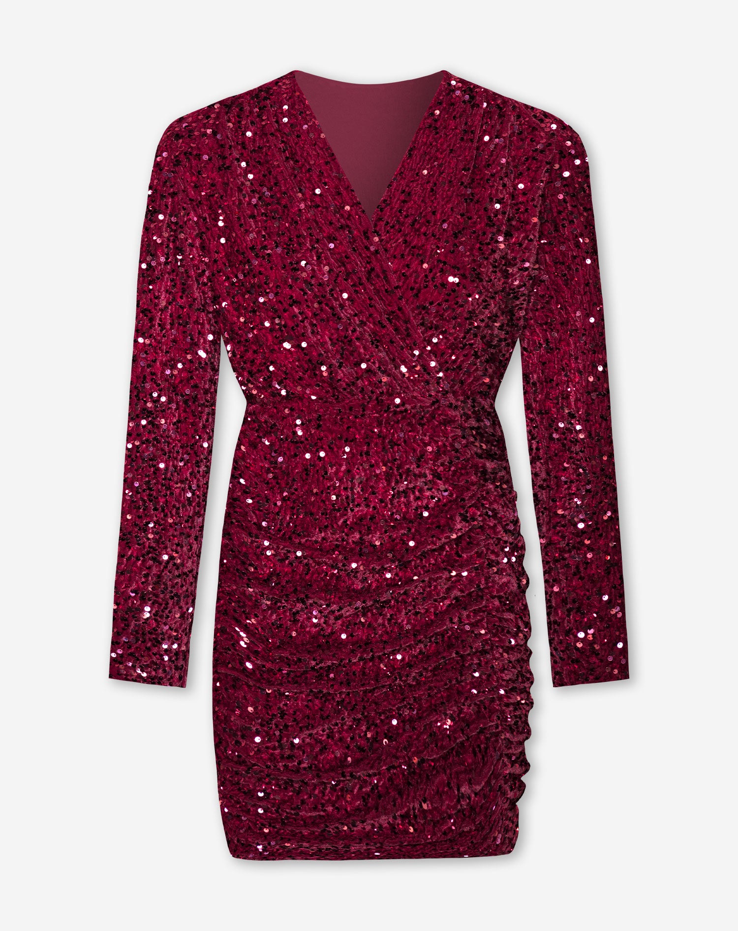 MAE VELVET SEQUIN DRESS BORDEAUX