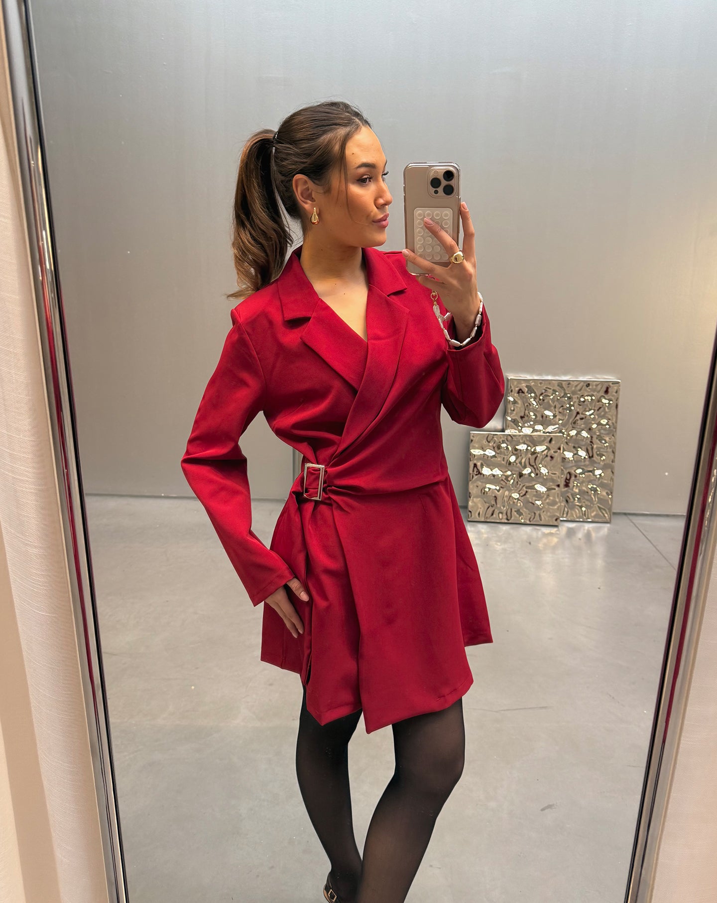 LUNA BLAZER DRESS BURGUNDY