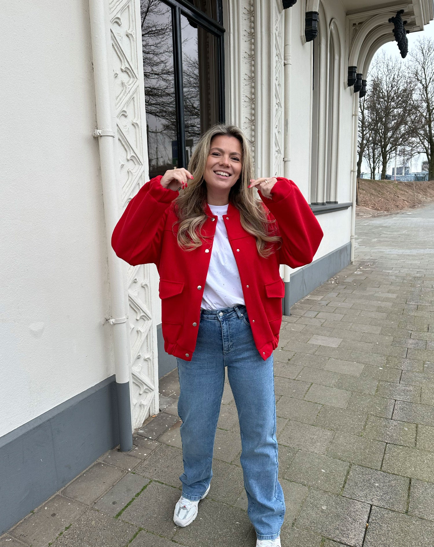 GRACIE BOMBER JACKET RED