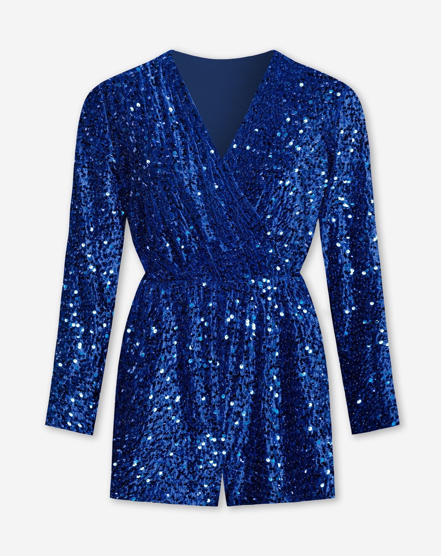 VELVET SEQUIN PLAYSUIT KOBALTBLAUW Most Wanted
