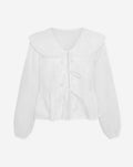 BIG COLLAR RUFFLE BLOUSE WHITE