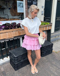 BREA POPLIN RUFFLE SKIRT ROZE