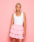 BREA POPLIN RUFFLE SKIRT ROZE