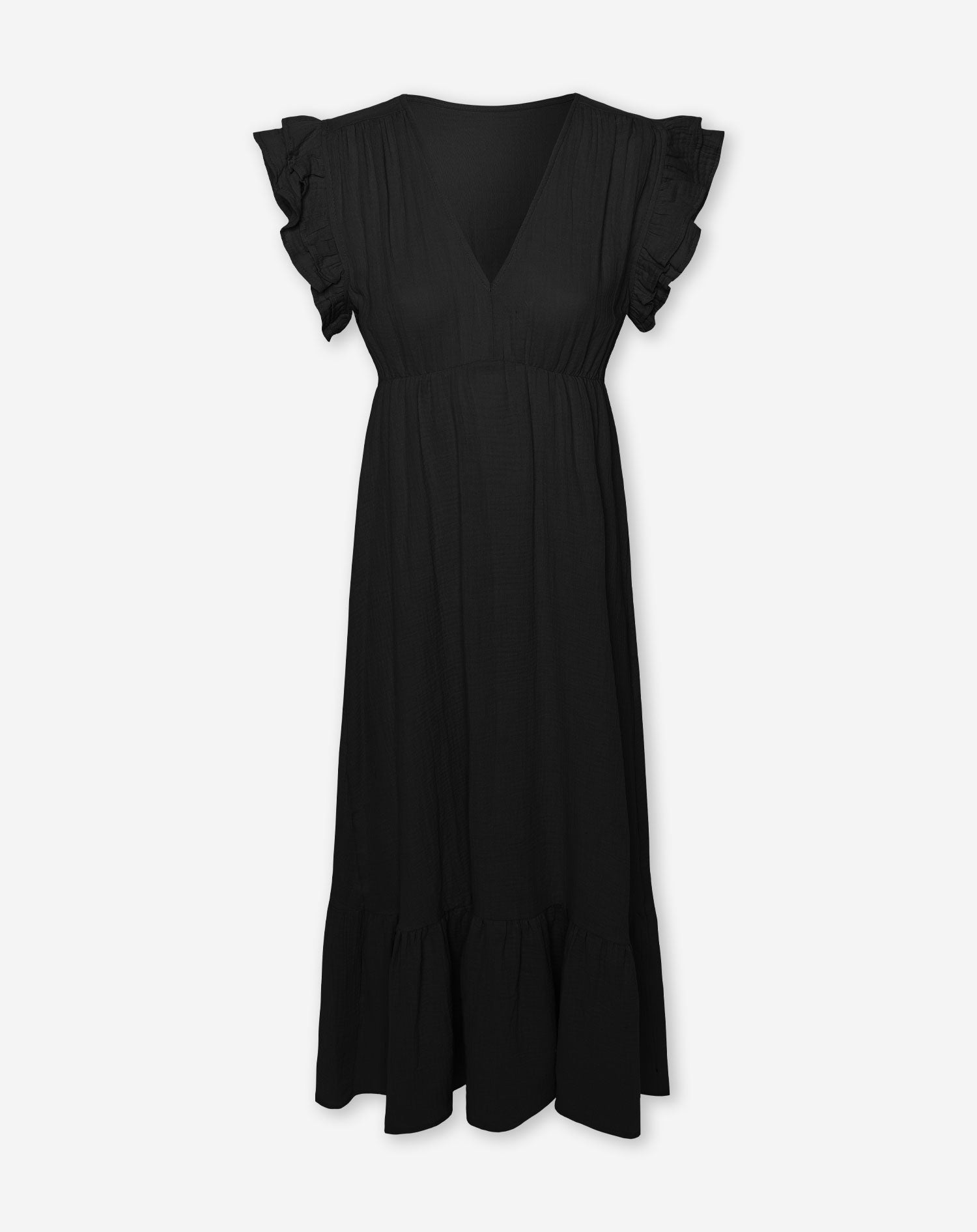 JAZMIN MOUSSELINE MAXI DRESS BLACK