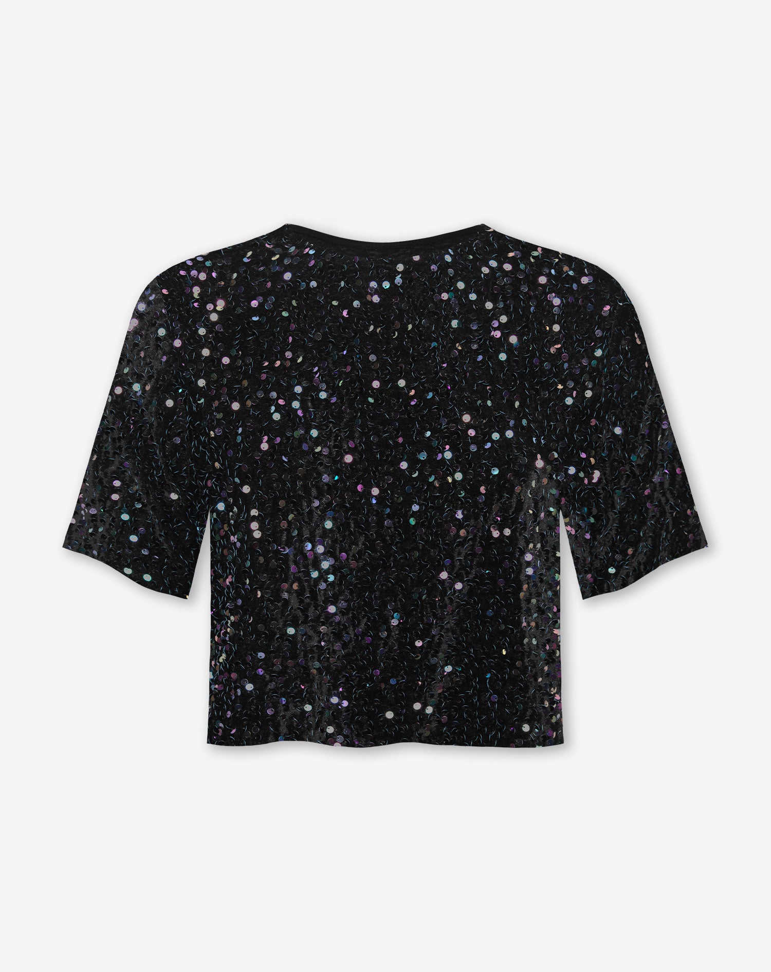 VELVET SEQUIN SHORT SLEEVE TOP MULTI