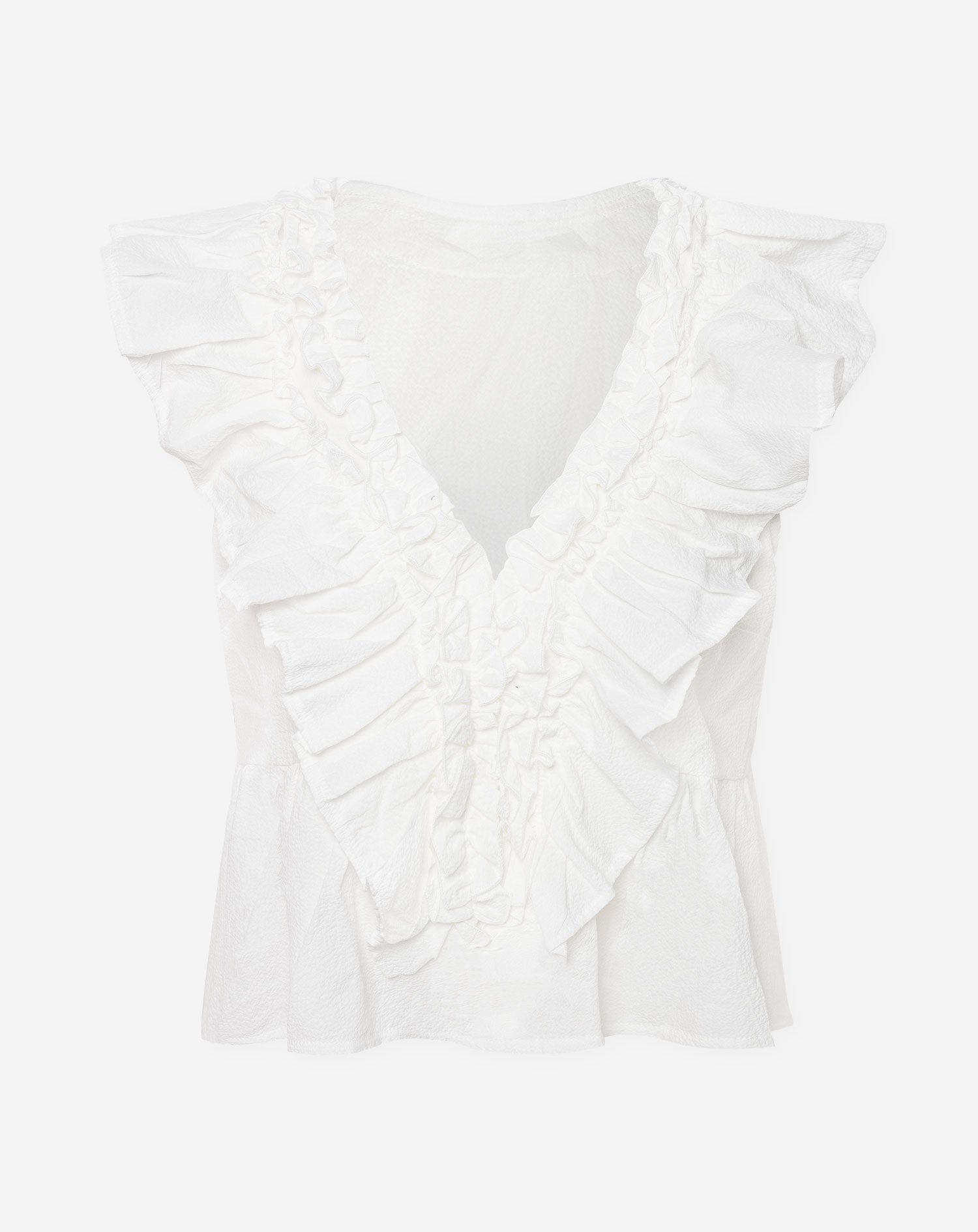 GEORGIA RUFFLE TOP WHITE