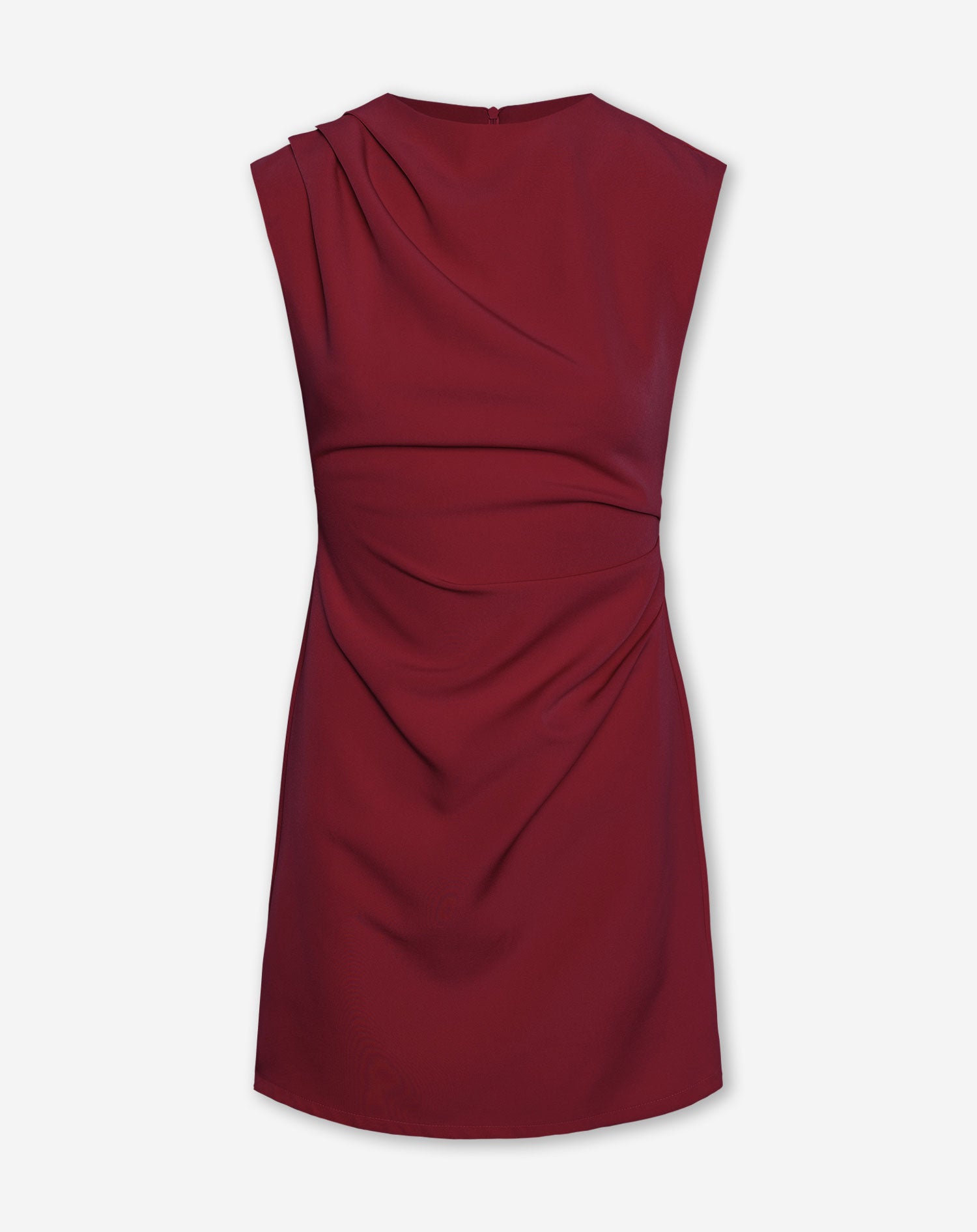 SOFIA RUCHED DRESS TALL BORDEAUX