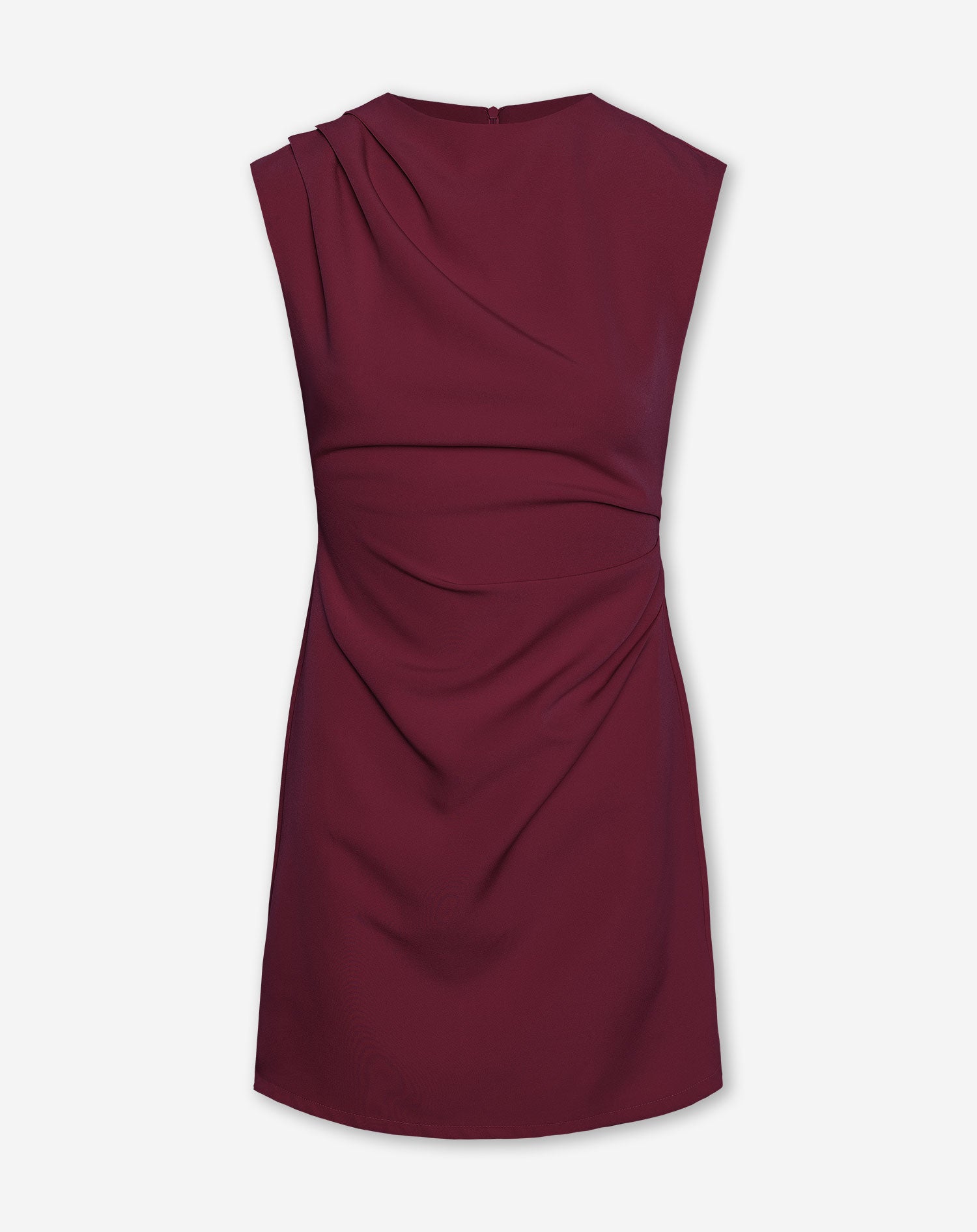 SOFIA RUCHED DRESS BORDEAUX