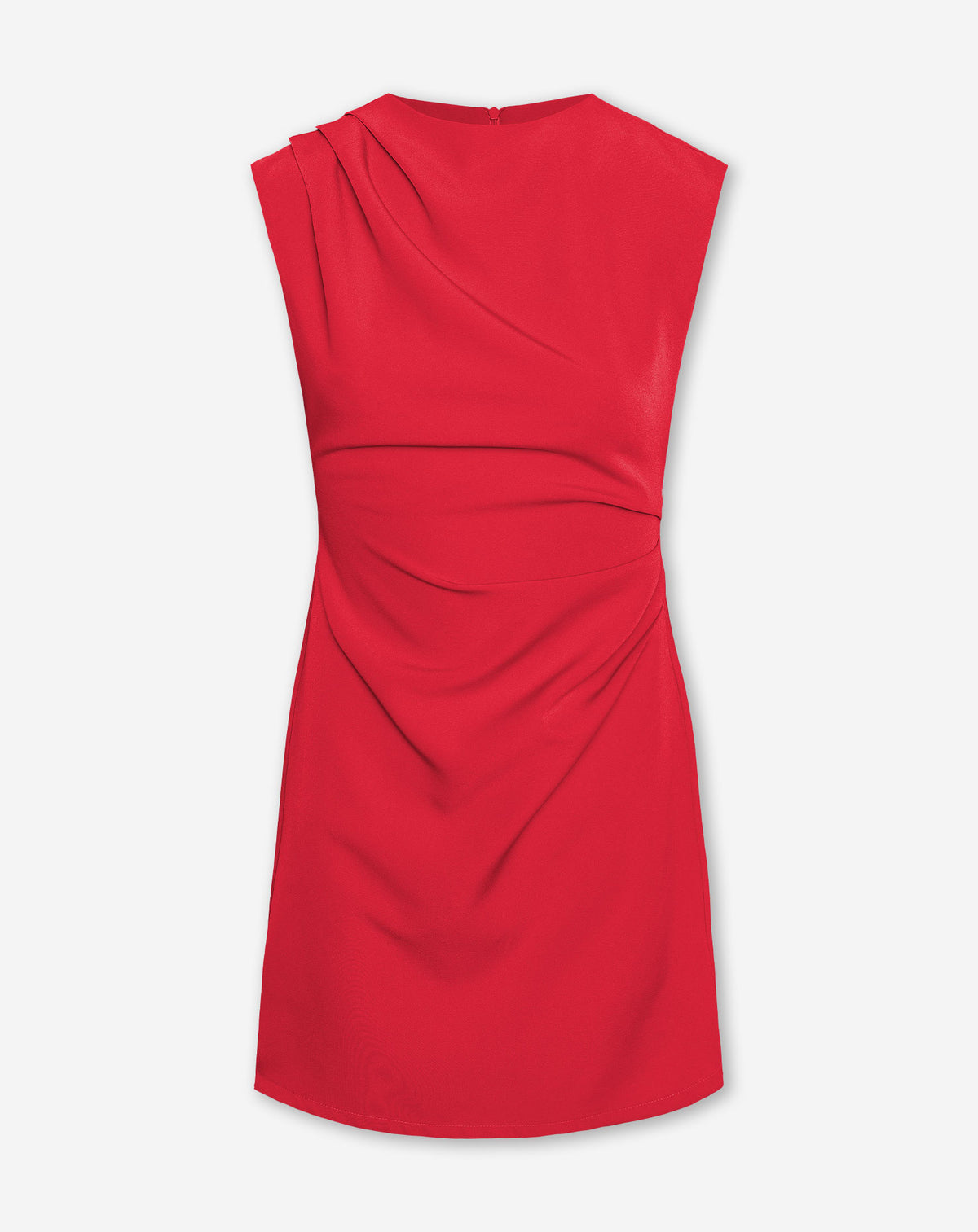 Sofia Printed Ruffle Dress - Red