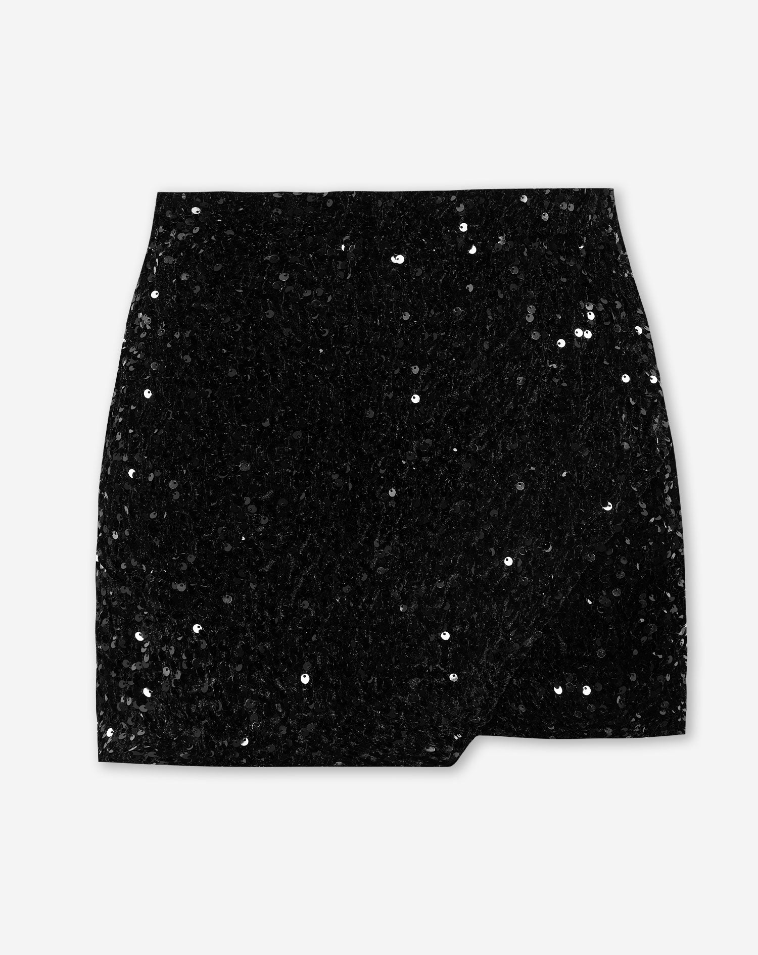 VELVET SEQUIN SKORT BLACK