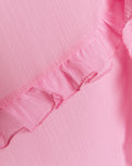 SLEEVELESS CRINKLE RUFFLE TOP ROZE