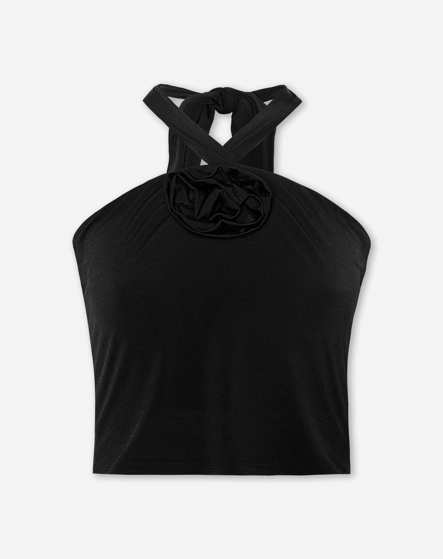 ROSE HALTER TOP BLACK | Most Wanted