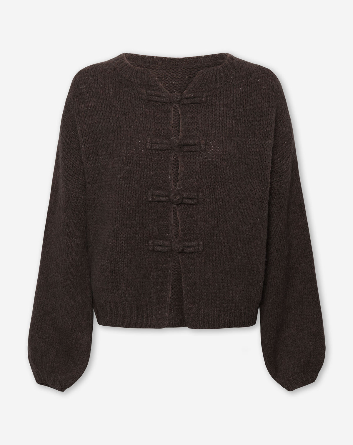 MANDARIN CARDIGAN BROWN
