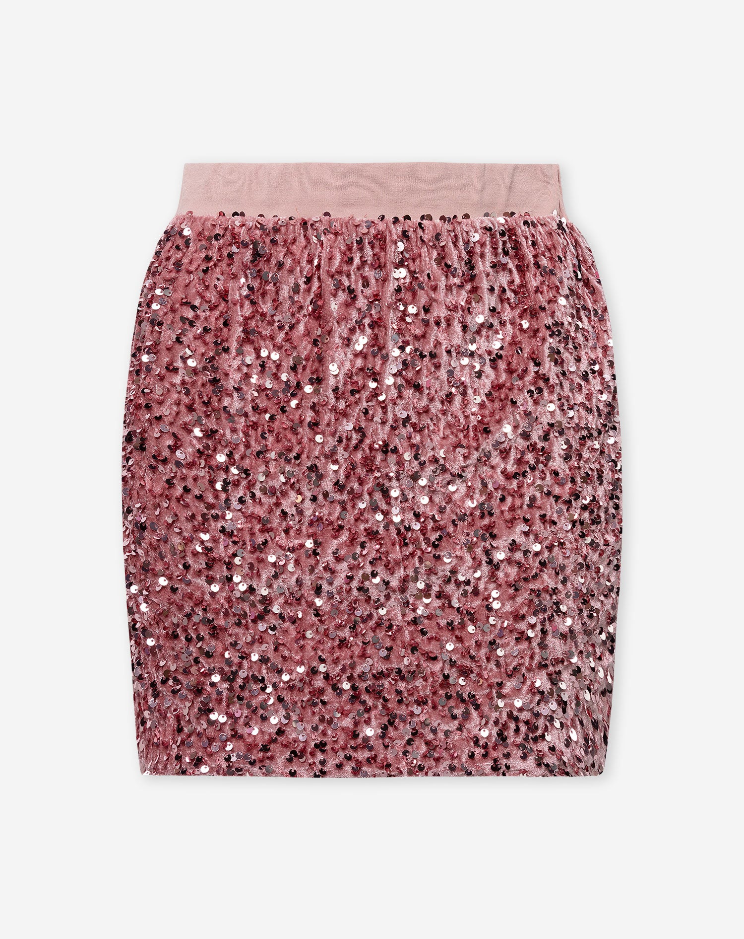 MILLY VELVET SEQUIN SKIRT PINK