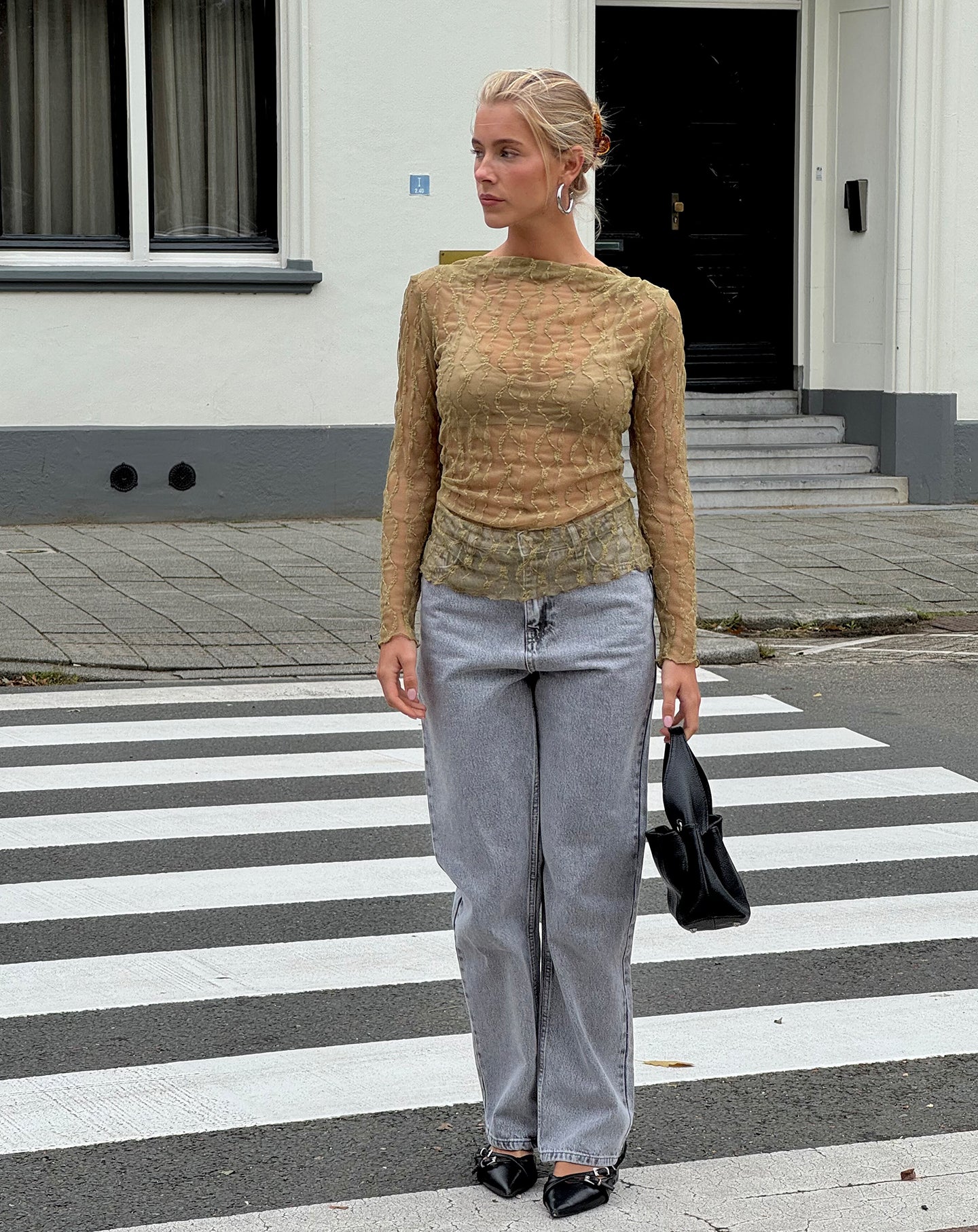 YENTL LACE TOP OLIVE