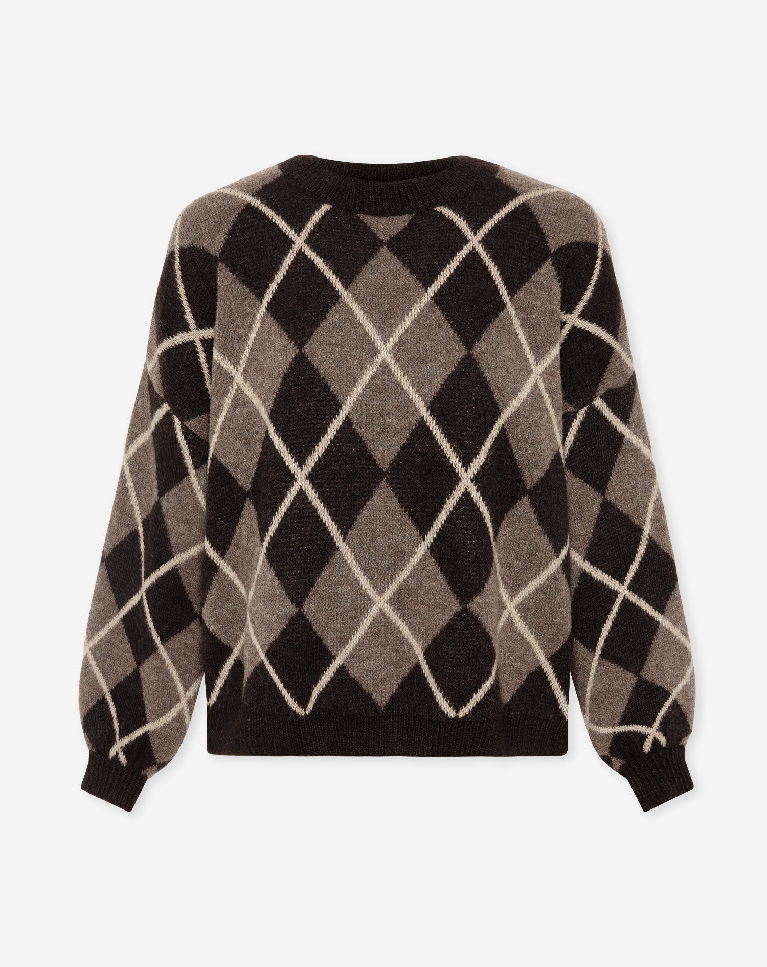 JAYLIN CHECK KNIT BRUIN