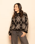 JAYLIN CHECK KNIT BROWN